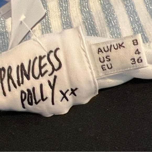 Princess Polly Blue and White Striped Dress Size 4 - Picture 2 of 10